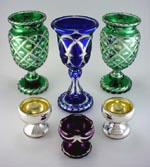 (antique silvered glass objects)